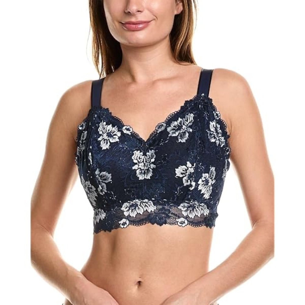 Cosabella Women's Savona Super Curvy Bralette Navy Lace Nocturnal Blue